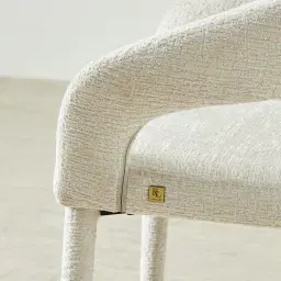 Moulin Fusion Grey Woven Fabric Dining Chair - Champagne Gold Legs