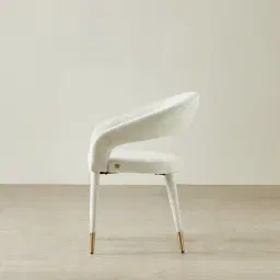 Moulin Fusion Grey Woven Fabric Dining Chair - Champagne Gold Legs