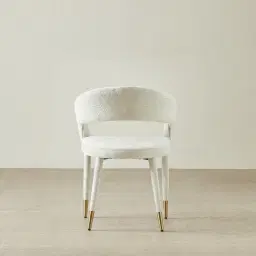 Moulin Fusion Grey Woven Fabric Dining Chair - Champagne Gold Legs