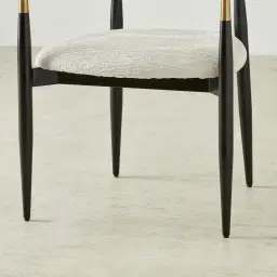 Amy Fusion Grey Woven Fabric Dining Chair