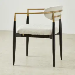 Amy Fusion Grey Woven Fabric Dining Chair