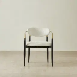 Amy Fusion Grey Woven Fabric Dining Chair