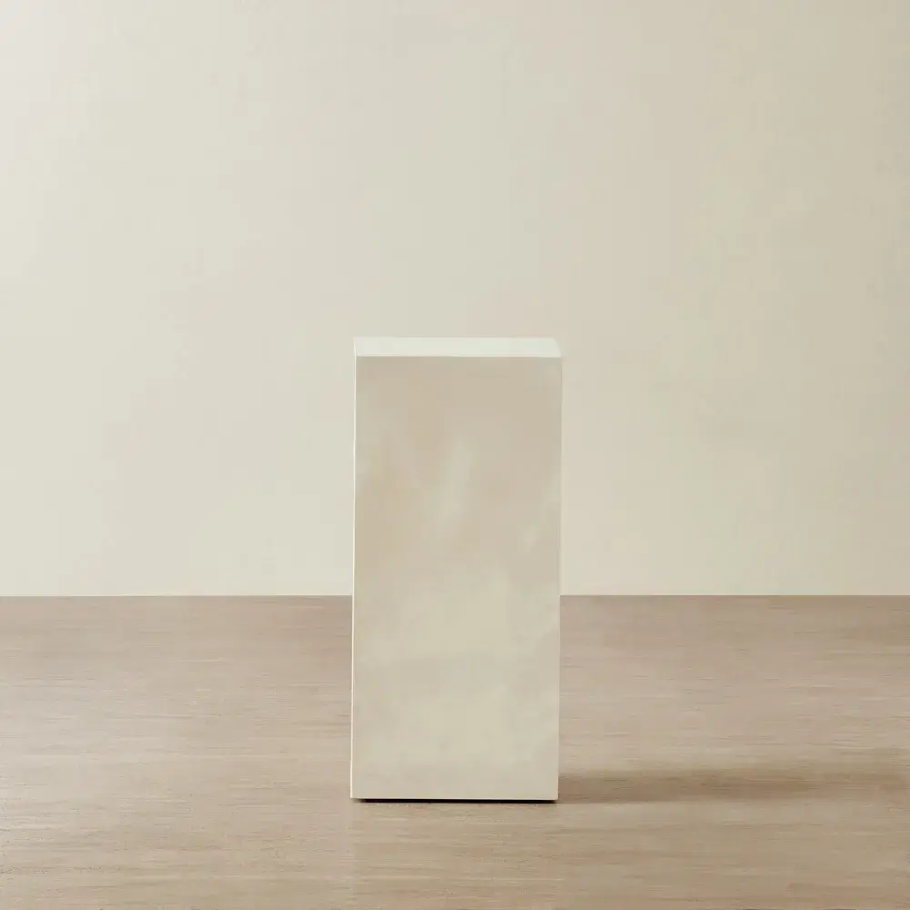 Santorini Snow Glossy Sintered Stone Medium Plinth 35x35x65cm