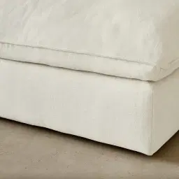 Macie Lite Chiffon White Fabric Modular Sofa - Right Arm