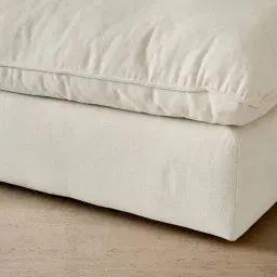 Macie Lite Chiffon White Fabric Modular Sofa - Armless