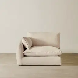 Macie Lite Cream Oatmeal Fabric Modular Sofa - Left Arm