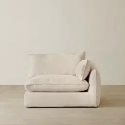 Macie Lite Cream Oatmeal Fabric Modular Sofa - Right Arm