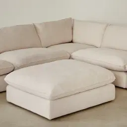 Macie Lite Cream Oatmeal Fabric Modular Sofa - Corner