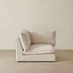 Macie Lite Cream Oatmeal Fabric Modular Sofa - Corner