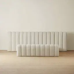 Gabriella Stone Cream Fabric King Bed