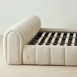 Gabriella Stone Cream Fabric King Bed