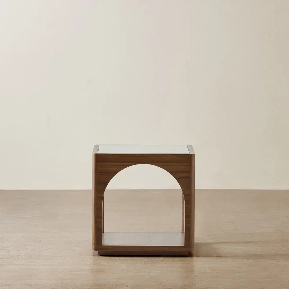 Costanza Mocha Walnut Brown Wooden Side Table