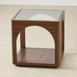 Costanza Mocha Walnut Brown Wooden Side Table