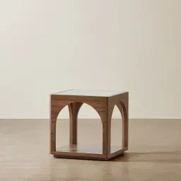 Costanza Mocha Walnut Brown Wooden Side Table