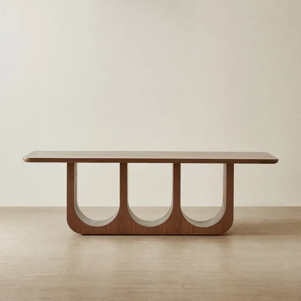 Costanza Mocha Walnut Brown Wooden Dining Table