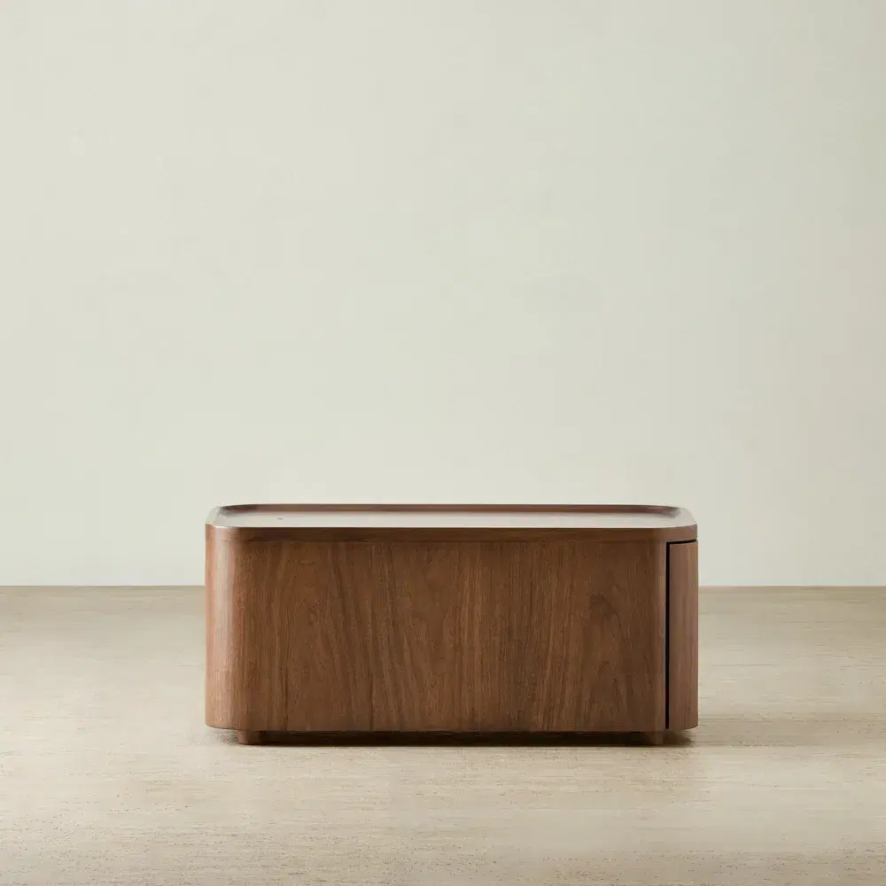 Capri Mocha Walnut Veneer Ottoman Table