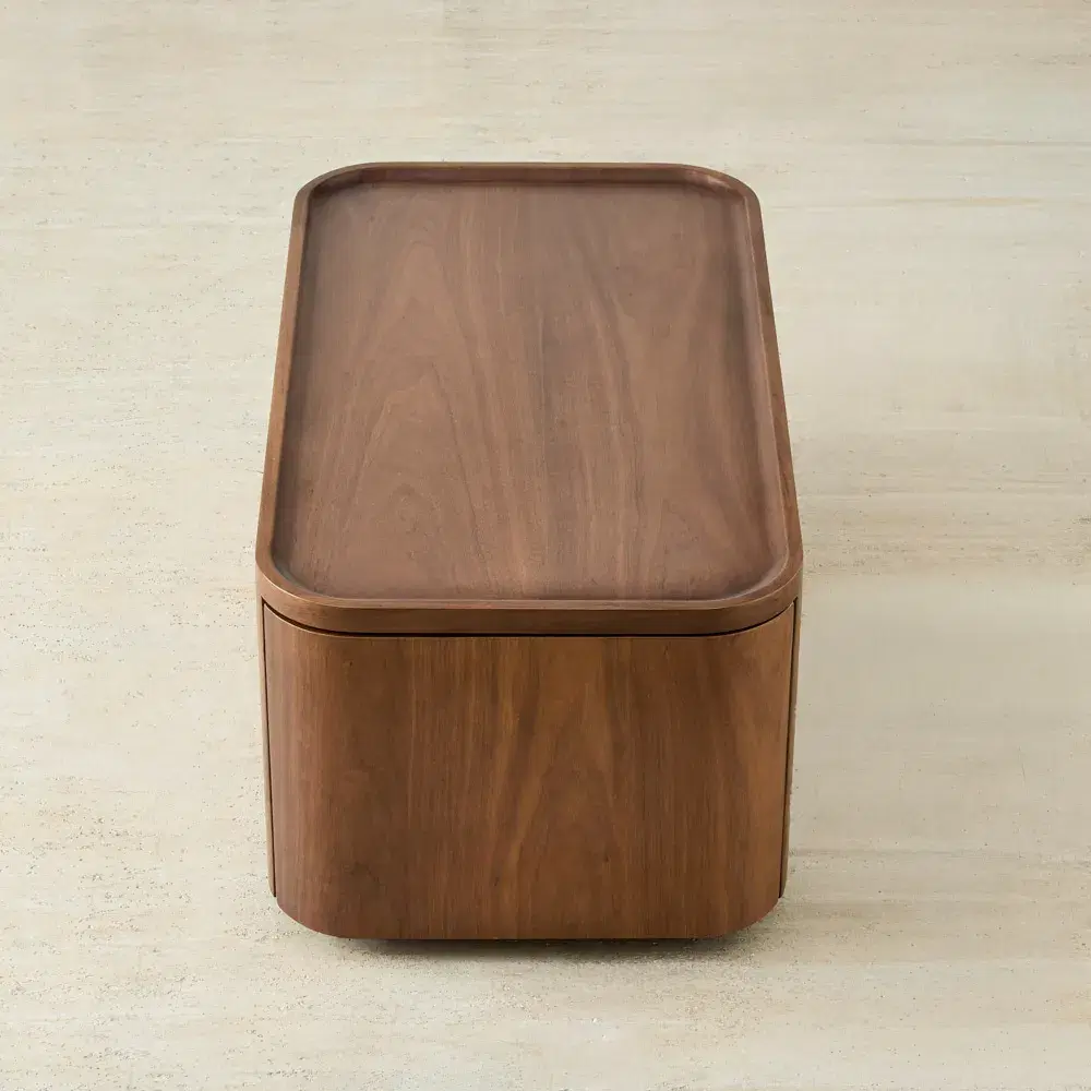 Capri Mocha Walnut Veneer Ottoman Table