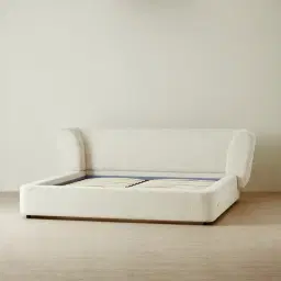 Antonella Stone Cream Fabric Queen Bed