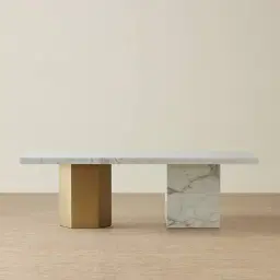 Thames Statuario White Sintered Stone Dining Table