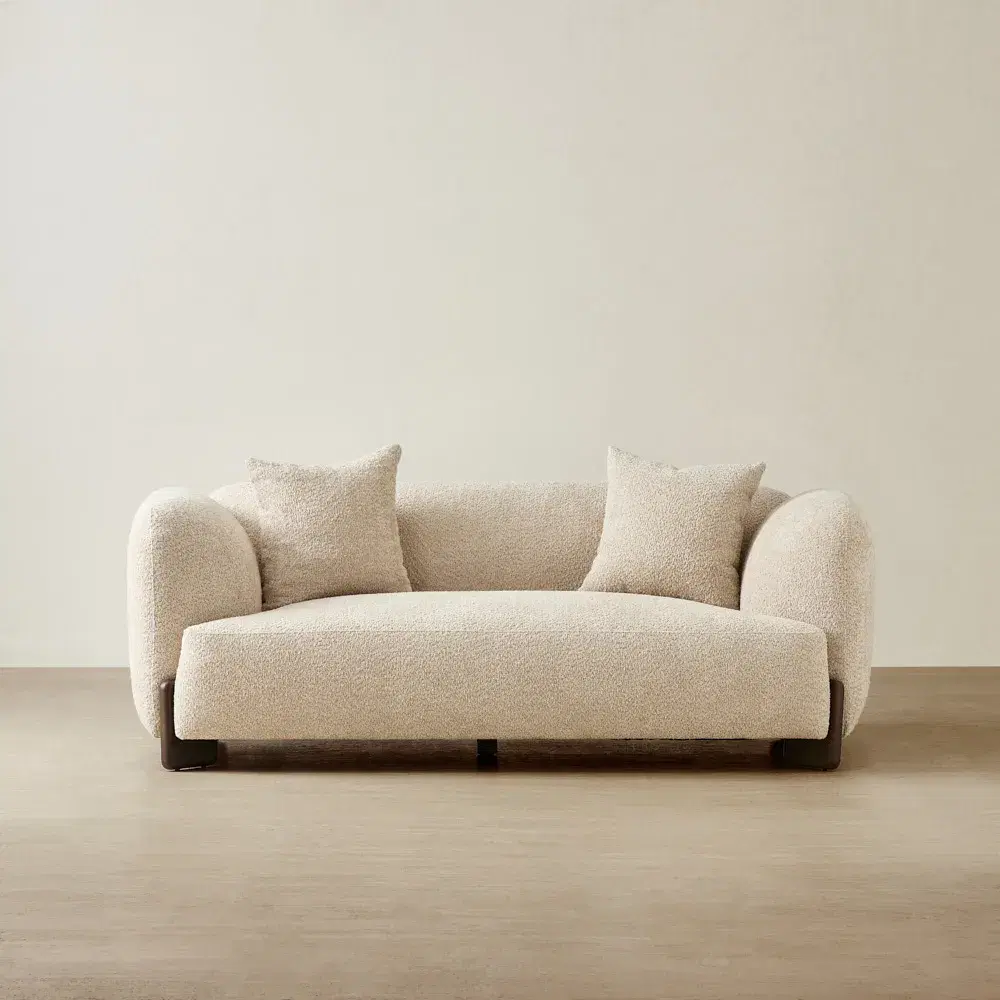 Celia Mid Beige 2-Seater Woven Fabric Sofa
