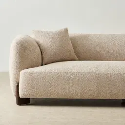 Celia Mid Beige 3-Seater Woven Fabric Sofa