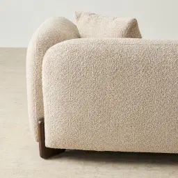 Celia Mid Beige 3-Seater Woven Fabric Sofa