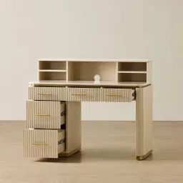 San Pierre Kids Beige Painted Wooden Study Desk