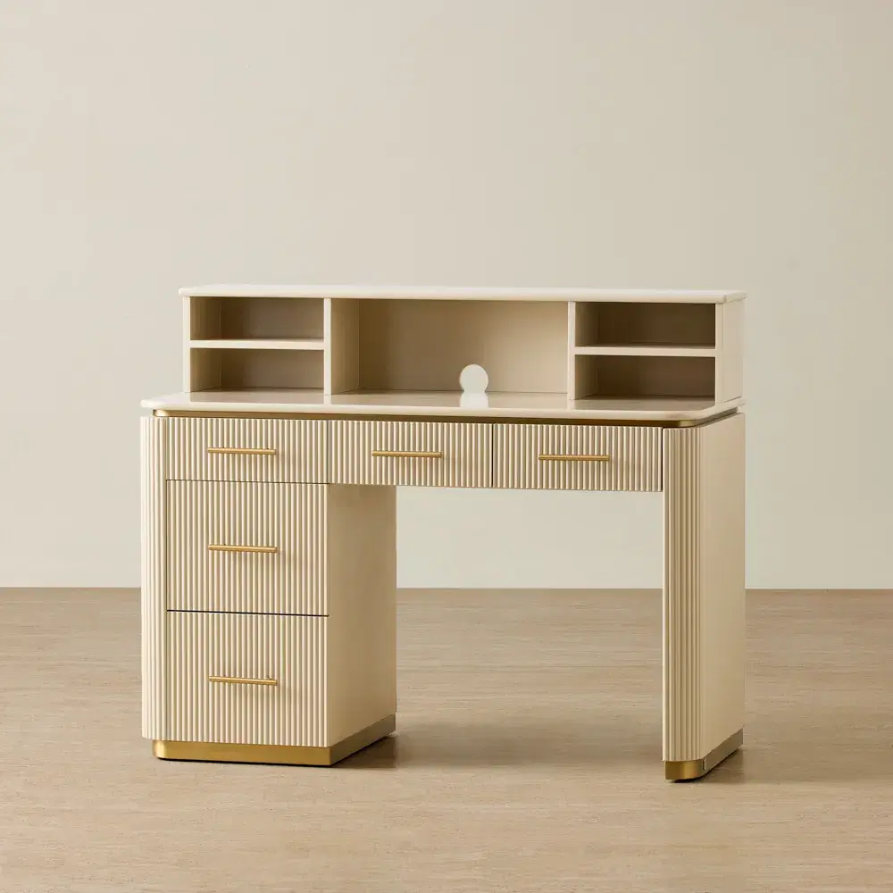 San Pierre Kids Beige Painted Wooden Study Desk