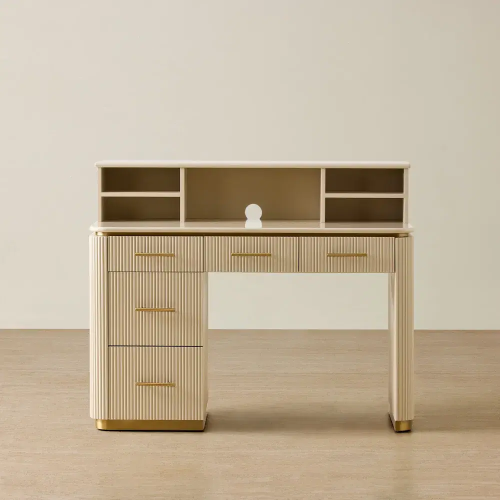 San Pierre Kids Beige Painted Wooden Study Desk