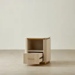 San Piere Kids Beige Painted Wooden Bedside Table