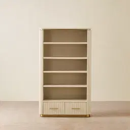 San Pierre Kids Beige Painted Wooden Bookshelf