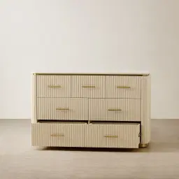 San Pierre Kids Beige Painted Wooden Dresser