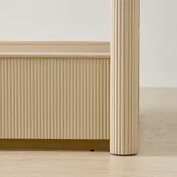 San Pierre Beige Painted Wooden Double Bed