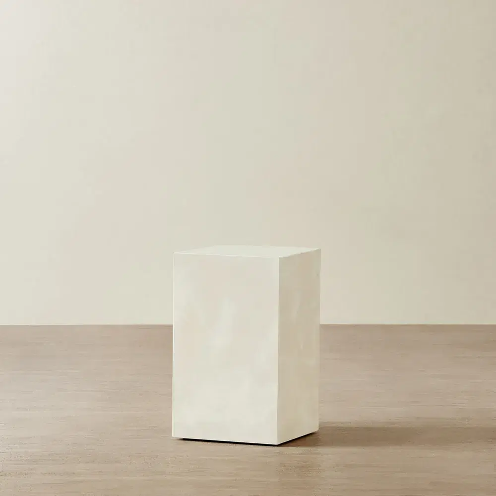	 Santorini Snow Glossy Sintered Stone Short Plinth 30x30x50cm