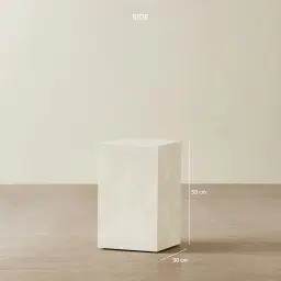 Santorini Snow Glossy Sintered Stone Short Plinth 30x30x50cm