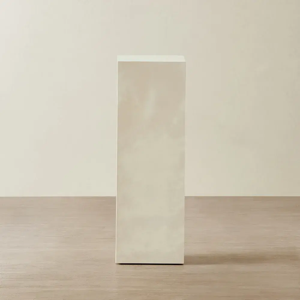 Santorini Snow Glossy Sintered Stone High Plinth 35x35x90cm