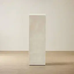 Santorini Snow Glossy Sintered Stone High Plinth 35x35x90cm