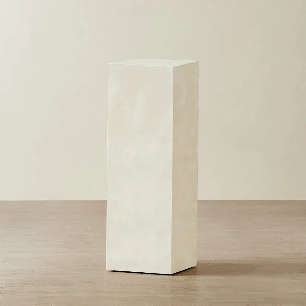 Santorini Snow Glossy Sintered Stone High Plinth 35x35x90cm