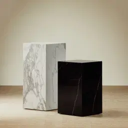 Santorini Nero Glossy Sintered Stone Short Plinth 30x30x50cm