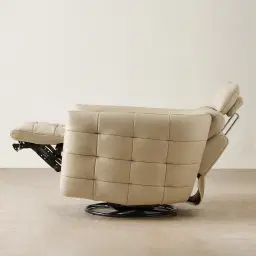 Sherlock Almond Cream Leather Electric Rocker Chair