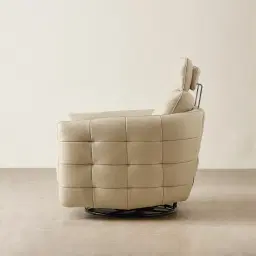 Sherlock Almond Cream Leather Electric Rocker Chair