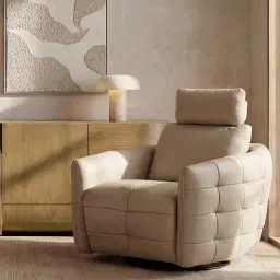 Sherlock Milk Coffee Leather Electric Rocker Chair