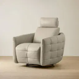 Sherlock Milk Coffee Leather Electric Rocker Chair