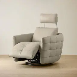 Sherlock Milk Coffee Leather Electric Rocker Chair