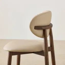 Cecilie Sand Beige Vegan Leather Dining Chair - Smoky Ash Legs