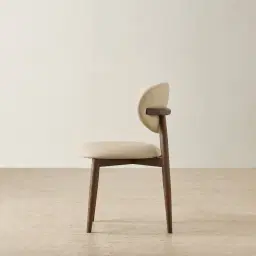 Cecilie Sand Beige Vegan Leather Dining Chair - Smoky Ash Legs