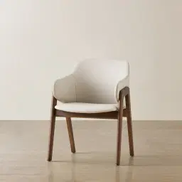 Romina Glacier Grey Vegan Leather Dining Chair - Smoky Ash Legs