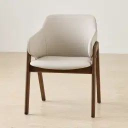 Romina Glacier Grey Vegan Leather Dining Chair - Smoky Ash Legs