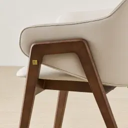 Romina Glacier Grey Vegan Leather Dining Chair - Smoky Ash Legs