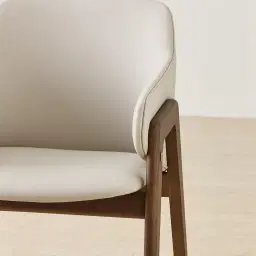 Romina Glacier Grey Vegan Leather Dining Chair - Smoky Ash Legs